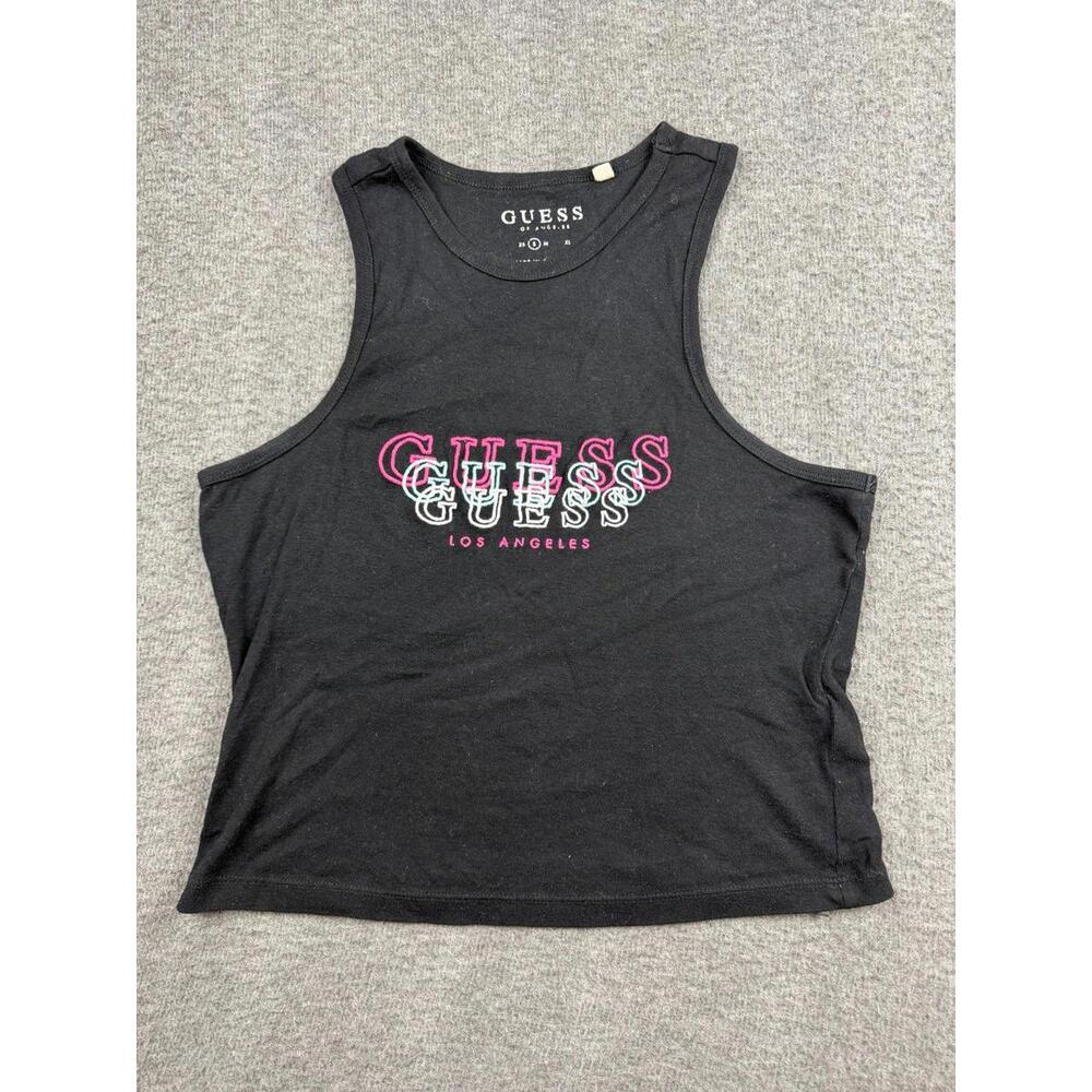 Guess Black Women's Tank Top with Logo Print Size Small